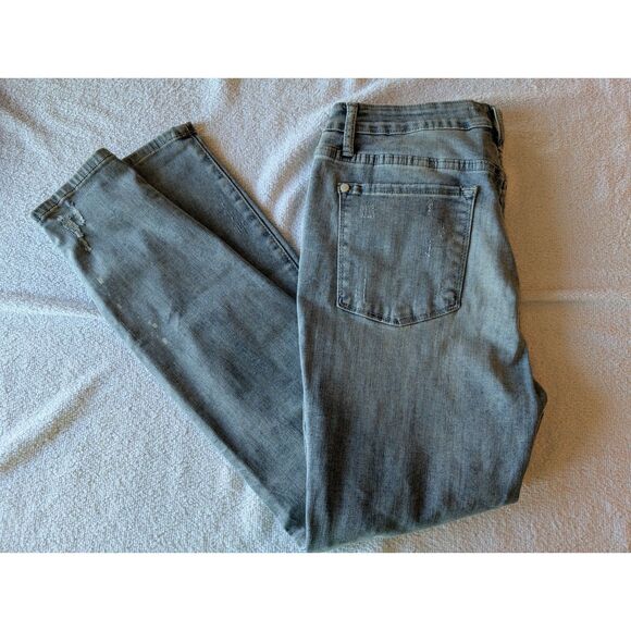 Judy Blue Skinny Lace Peekaboo Distressed Stretch Ankle Jeans Sz 15/32 - Picture 9 of 10